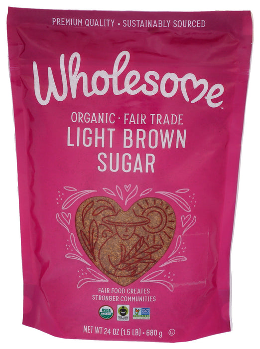 Wholesome  Organic Light Brown Sugar  24 Oz