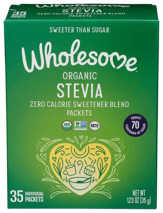 Wholesome  Organic Stevia Zero Calorie Sweetener Blend Packets  1.23 Oz