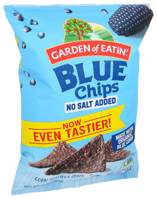 Garden Of Eatin'  Organic Blue Chips No Salt Added  10 Oz