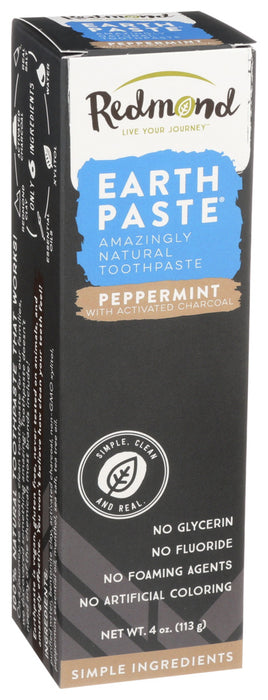 Redmond Clay  Earthpaste  Amazingly Natural Toothpaste Peppermint With Charcoal Peppermint  1 Each