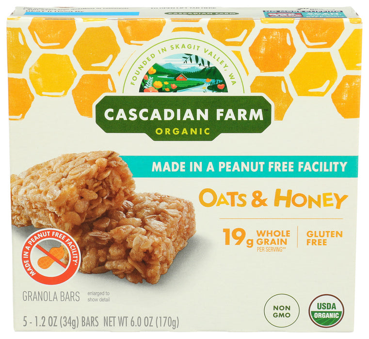 Cascadian Farm  Organic Oats N Honey Granola Bar   6 Oz