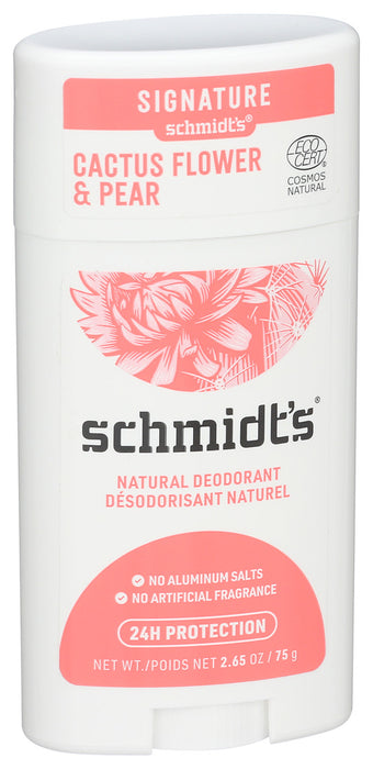 Schmidts Natural Deodorant Stick Cactus Flower & Pear 1 Each 2.65 Oz