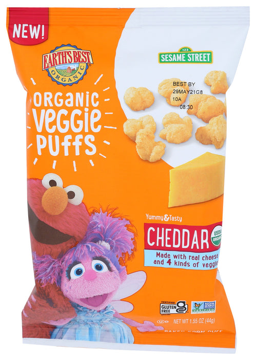 Earth'S Best  Organic Puffs Cheddar  1.55 Oz