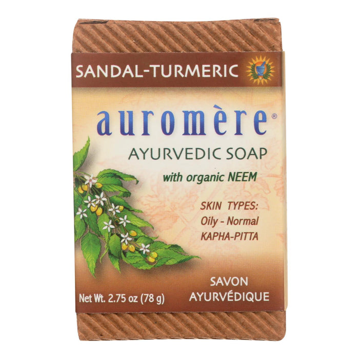 Auromere Ayurvedic Bar Soap Sandalwood Turmeric 1 Each 2.75 Oz