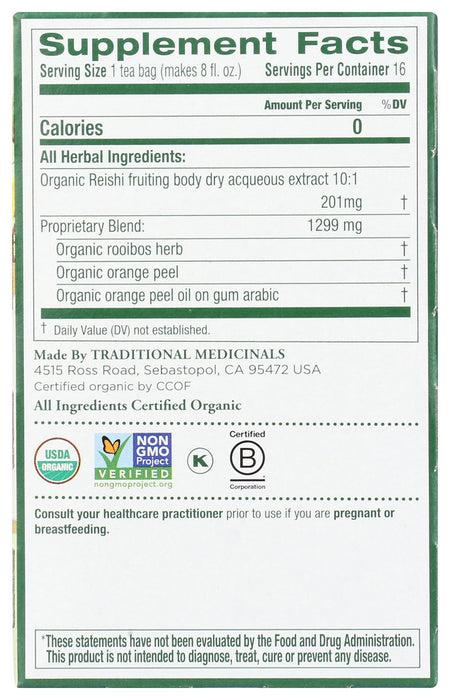 Traditional Medicinals  Tea Herbal Reishi  16 Bag