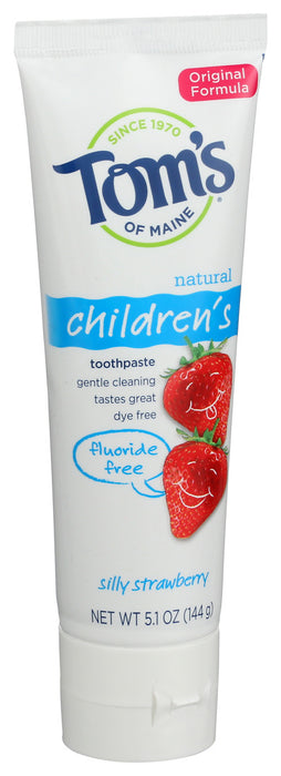 Tom'S Of Maine  Toothpaste Kids Silly Strawberry Fluoride Free  5.1 Oz