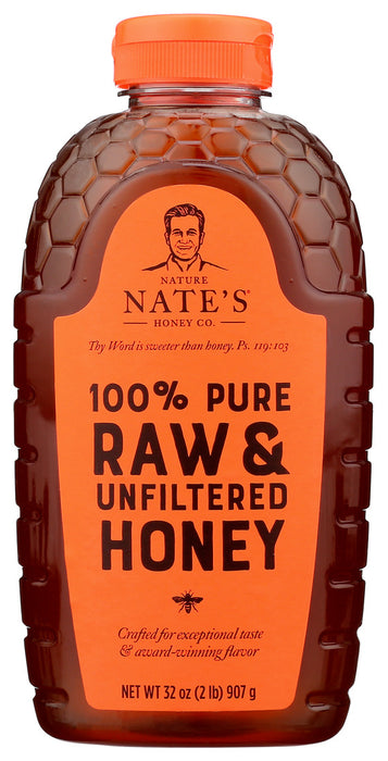 Nature Nate'S  100% Pure Raw & Unfiltered Honey  32 Oz