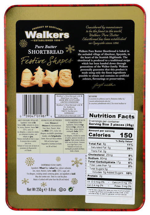 Walker`S Shortbread  Walk Shortbread Assorted Render Traditional  8.8 Oz