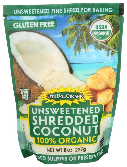 Let`S Do Organic  Unsweetened Shredded Coconut 100% Organic   8 Oz