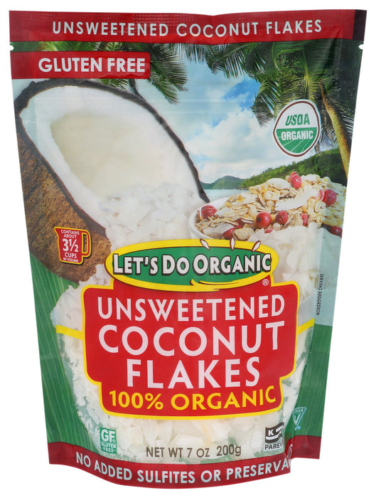 Let'S Do Organic  Unsweetened Coconut Flakes   7 Oz