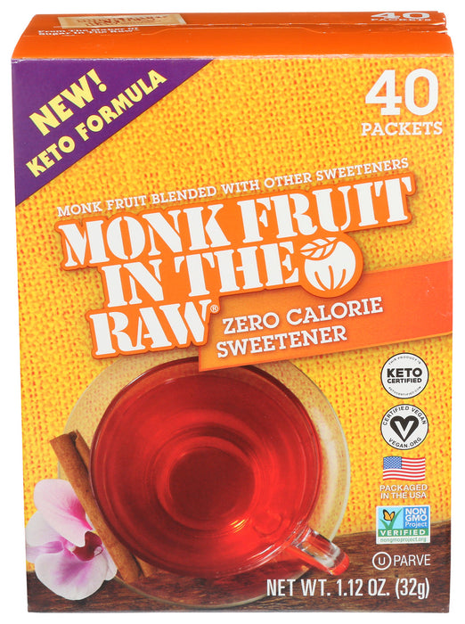 In The Raw  Monk Fruit Sweetener Packets Box  40 Ct