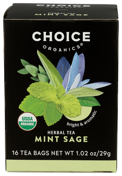 Choice Organic Teas Organic Mint Sage Herbal Tea Bags 16 Bag