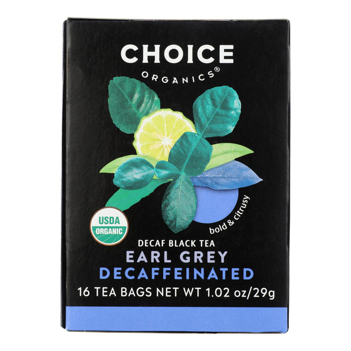 Choice Organic Teas  Organic Decaffeinated Earl Grey Black Tea Bags   16 Bag