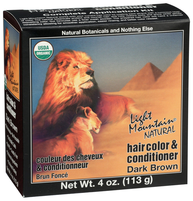 Light Mountain  Organic Hair Color And Conditioner Dark Brown 4 Oz