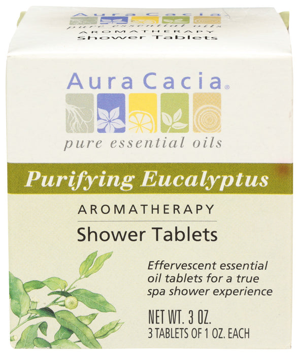 Aura Cacia Purifying Aromatherapy Shower Tablets Eucalyptus 3 Tablets 3 Oz