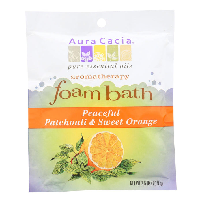 Aura Cacia Foam Bath Packet  Peaceful Patchouli And Orange 2.5 Oz