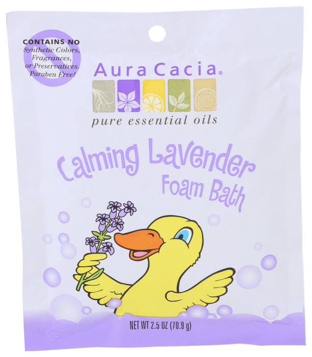 Aura Cacia Calming Aromatherapy Foam Bath For Kids Duck Packet 2.5 Oz