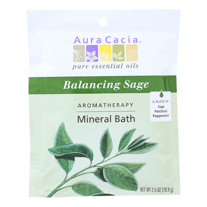 Aura Cacia Aromatherapy Mineral Bath Balancing Sage 2.5 Oz