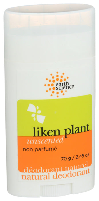 Earth Science  Liken Plant Natural Deodorant Unscented 1 Each 2.45 Oz