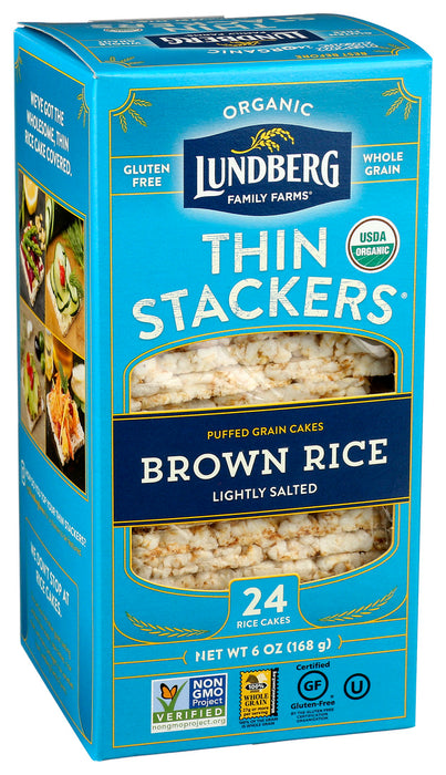 Lundberg Family Farms  Organic Thin Stackers Rice Cake Brown Rice  6 Oz