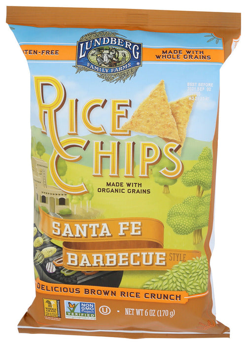 Lundberg Family Farms Rice Chips Santa Fe Barbeque 6 Ounce