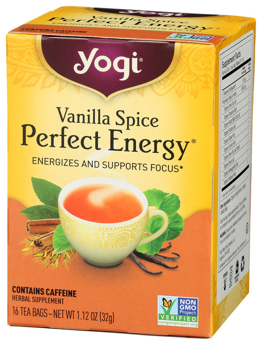 Yogi  Perfect Energy Herbal Tea Vanilla Spice  16 Ct