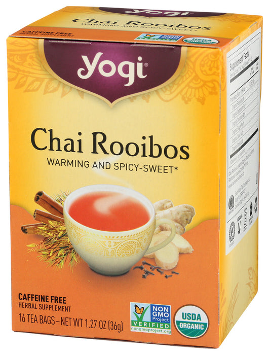 Yogi  Organic Herbal Tea Caffeine Free Chai Rooibos  16 Ct