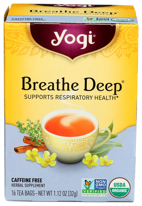 Yogi  Organic Breathe Deep Herbal Tea Caffeine Free 1 Tea Bags  16 Bag