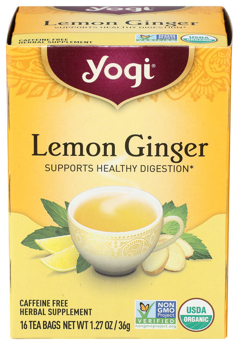 Yogi  100% Natural Herbal Tea Caffeine Free Lemon Ginger 1 Tea Bags  16 Bag