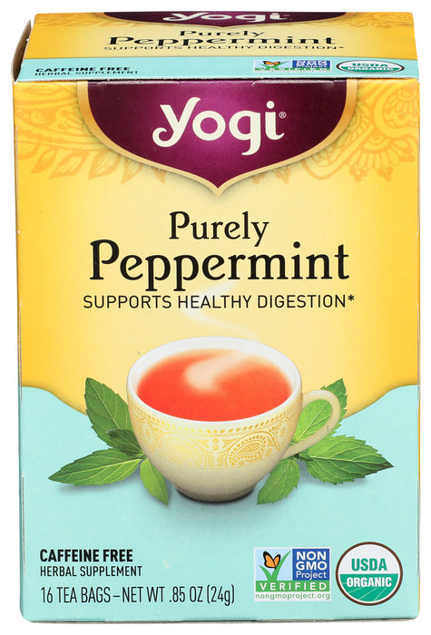 Yogi  Organic Herbal Tea Caffeine Free Purely Peppermint 1 Tea Bags  16 Bag