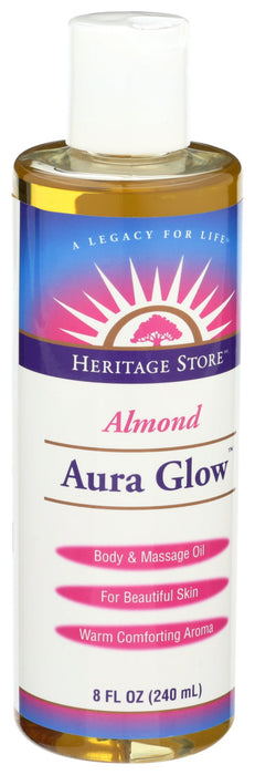 Heritage  Aura Glow Almond Body & Massage Oil  1 Each  8 Oz