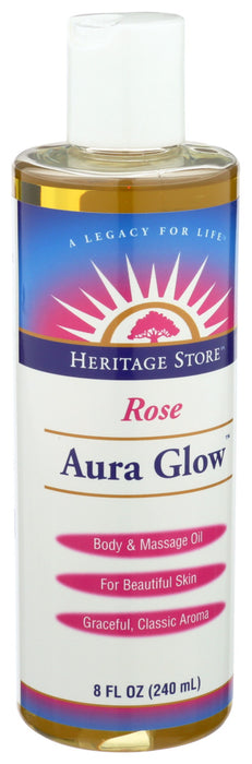 Heritage  Rose Aura Glow Body & Massage Oil  1 Each  8 Oz