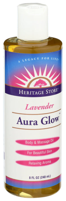 Heritage  Aura Glow Lavender Body & Massage Oil  1 Each  8 Oz