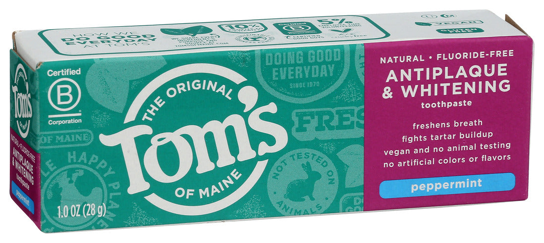 Tom'S Of Maine  Toothpaste Peppermint Antiplaque & Whitening  1 Oz