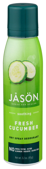 Jason Natural Products  Dry Spray Deodorant Fresh Cucumber 3.2 Oz