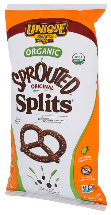 Unique Pretzels  Organic Original Sprouted Pretzel Splits  8 Oz