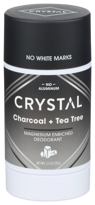 Crystal Charcoal And Tea Tree Magnesium Enriched Deodorant Stick 2.5 Oz