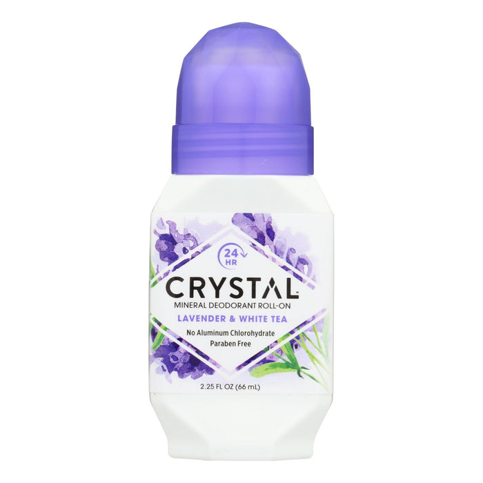 Crystal Deodorant Mineral Roll On Lavender And White Tea 2.25 Oz