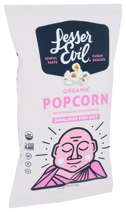 Lesser Evil  Organic Popcorn Himalayan Pink Salt  .88 Oz