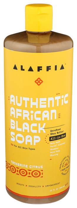 Alaffia Authentic African Black Soap All In One Tangerine Citrus 32 Oz