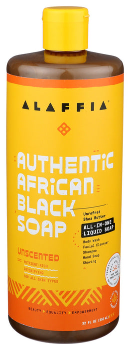 Alaffia Authentic African Black Soap All In One Unscented 32 Oz