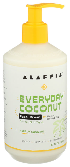 Alaffia  Face Cream Everyday Coconut Purely Coconut  1 Each  12 Oz