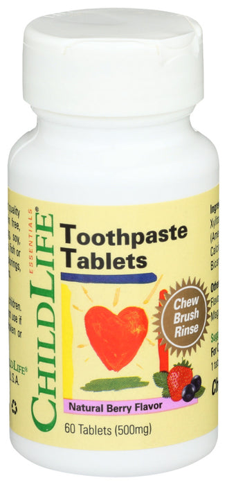 Childlife Essentials  Toothpaste Tablets Natural Berry Flavor  1 Each  60 Tab