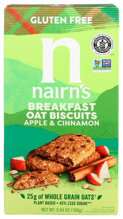 Nairn'S  Gluten Free Breakfast Oat Biscuits Apple & Cinnamon  5.64 Oz