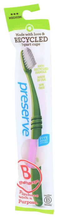 Preserve  Adult Toothbrush In A Lightweight Pouch Medium Assorted Colors 1 Ct