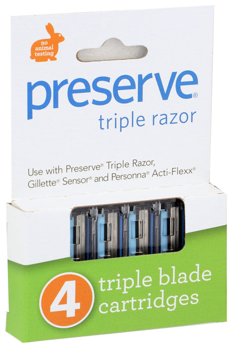 Preserve  4 Triple Razor Blade Cartridge Refills 4 Pk