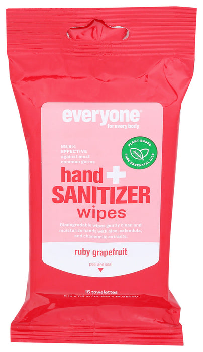 Everyone Ruby Grapefruit Everyone Hand Sanitizer Wipes 15 Ct