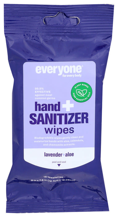 Everyone  Hand Sntzr Wipes Lavender Aloe 15 Ct