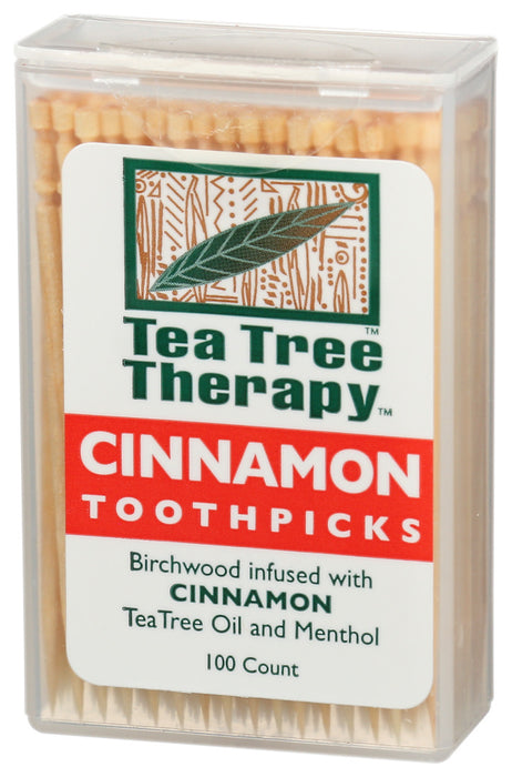 Tea Tree Therapy  Toothpicks Cinnamon 100 Toothpicks  100 Ct