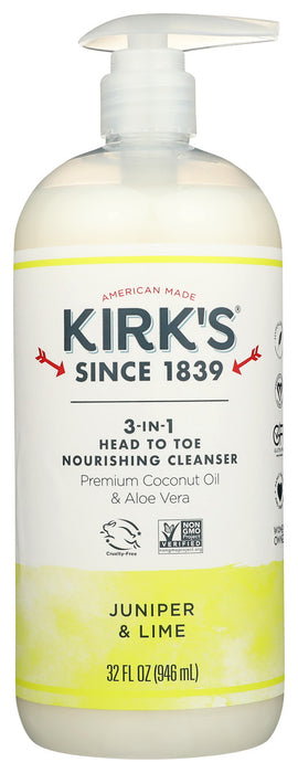 Kirk`S  Head To Toe Cleanser Juniper And Lime  1 Each  32 Oz